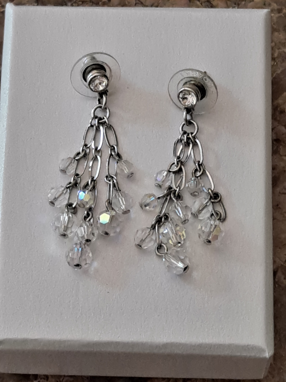 Authentic Swarovski Iridescent Crystal Bead Drop Earrings